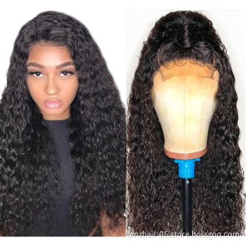 Water Wave Full HD Lace Front Wig Wet And Wavy Brazilian Virgin Cuticle Aligned Human Hair Wig Pre Plucked Lace Frontal Closure